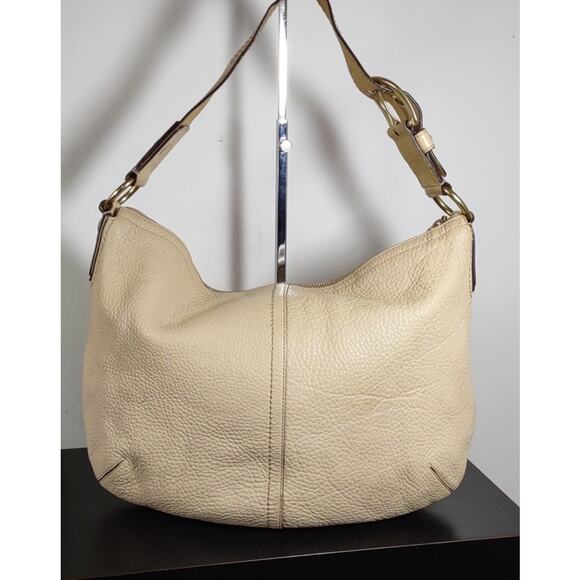 Coach Soho Cream Oversized Hobo Bag Pebbled Leather Shoulderbag  #11839 Y2K - Picture 2 of 7